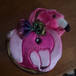 Pink Flamingo Kids Bag with Rainbow Bow